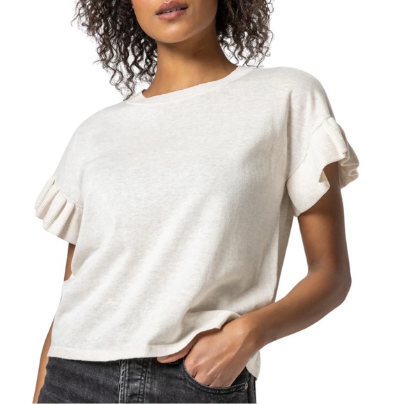 MADEWELL RUFFLE SLEEVE TOP - Picture 1 of 6